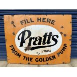 A Pratts 'Fill Here from the Golden Pump enamel sign, 48 x 36".