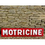 A Continental enamel sign advertising Motricine, 77 x 16 1/2".