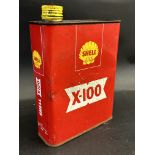 A Shell X-100 litre can.