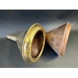 An early brass funnel and a copper similar.