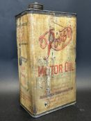 A rare and early Rover Motor Oil by Alexander Duckham & Co. gallon can with embossed lettering.