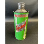 A Wakefield Castrol XL grade cylindrical quart can.