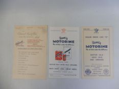 Two Price's Motorine booklets plus a Filtrate letterhead.