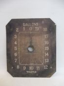 A Wayne petrol pump clock face, 11 3/4 x 13 3/4".