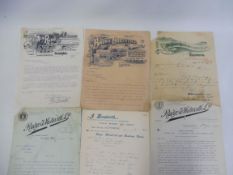 A selection of mixed bicycle related letterheads to include Rudge-Whitworth Limited, Eadie,