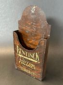 A tin leaflet holder dispensing for and advertising Bentinck Motor Supply Co. Ltd, specialists in