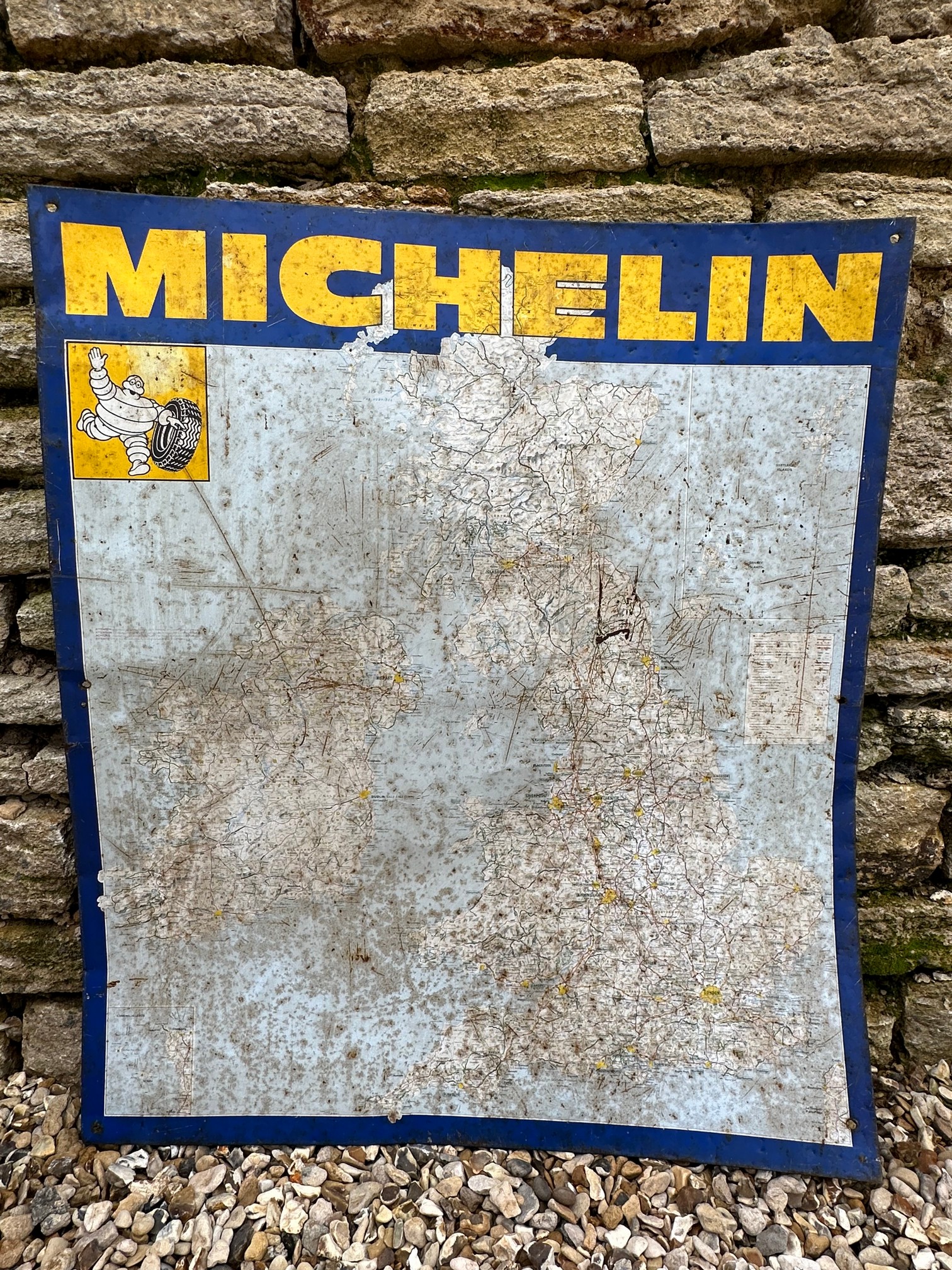 A Michelin tin road map sign of the British Isles, 28 x 32.