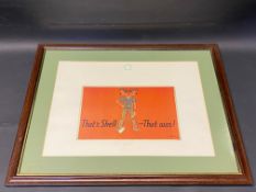 A framed and glazed Shell advertisement titled That's Shell That Was, 21 3/4 x 17 3/4".