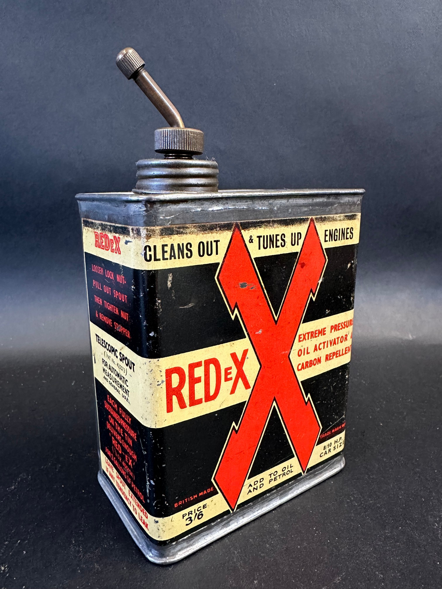 A Redex rectangular additive tin in good condition.