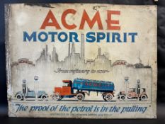 An extremely rare and possibly unique Acme Motor Spirit (distributed by The Dominion Motor Spirit