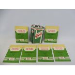 A Wakefield Castrol can-shaped leaflet and seven Castrol logbooks.