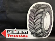 A Firestone Agripoint pictorial directional advertising sign, by repute new old stock, 39 x 26".