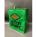 A B.O.C (Burma Oil Company) Motor Spirit two gallon petrol can, dated December 1949 with small cap.