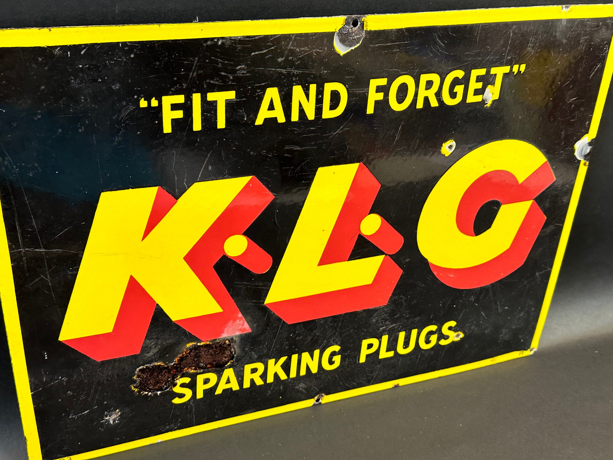 A KLG Sparking Plugs rectangular enamel sign, 20 x 14". - Image 2 of 3