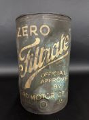 A Filtrate Zero 'Officially Approved by the Ford Motor Co.' five gallon drum.