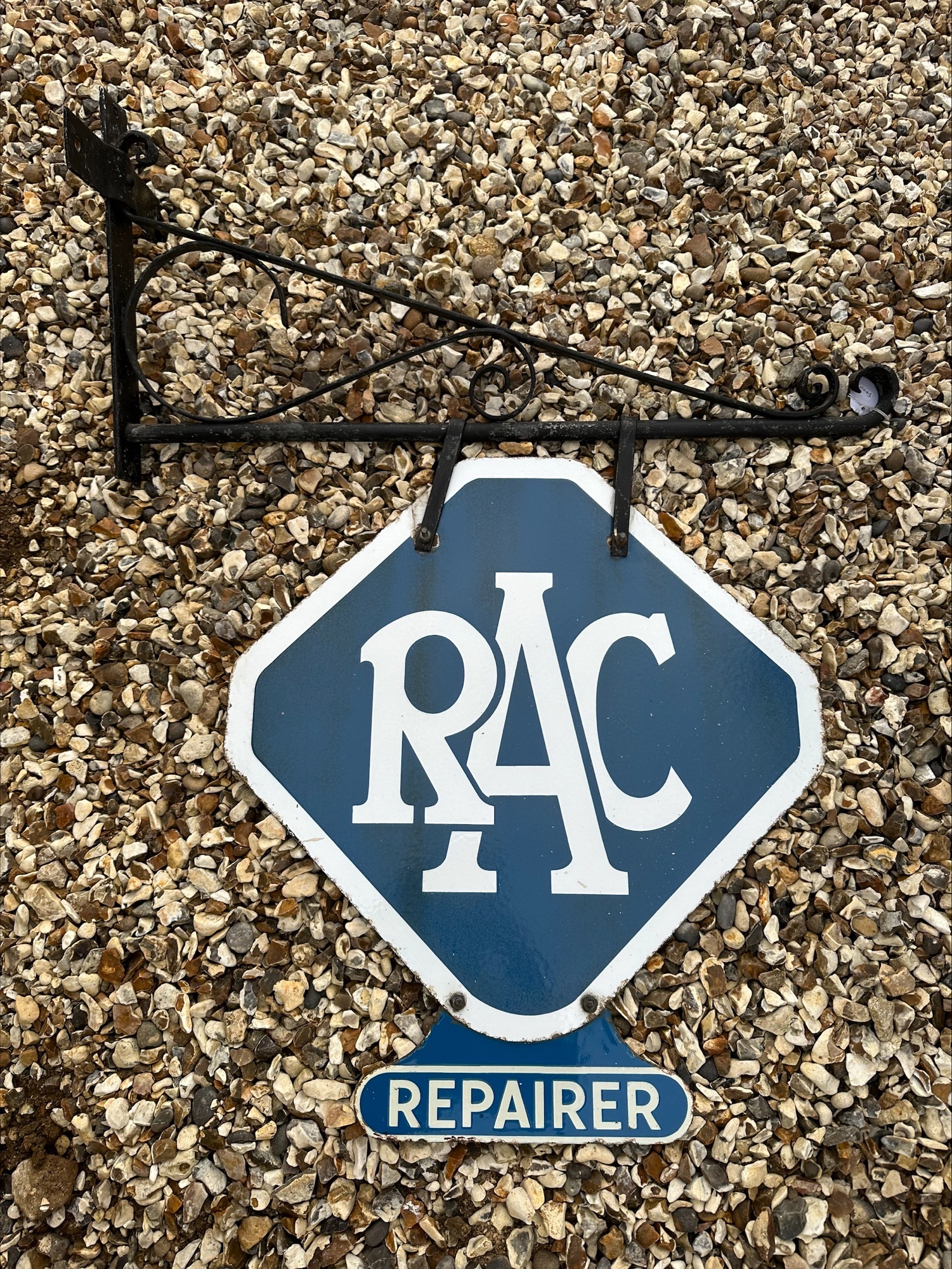 An RAC lozenge shaped double sided enamel sign with repairer attachment, both in excellent - Image 2 of 2