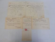 Five letterheads for Carless and The General Petroleum Co. Ltd. circa 1904-1908.