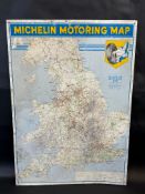 A Michelin Motoring Map tin advertising sign, 23 x 33".