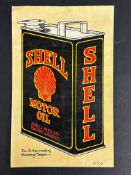 A Shell Motor Oil original double sided advertisement.