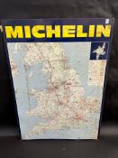 A Michelin tin map advertising sign, 25 x 34 1/2".