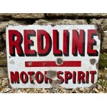 A Redline Motor Spirit rectangular enamel sign, by Protector, unusually single sided, 20 x 14".