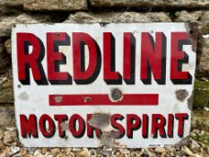 A Redline Motor Spirit rectangular enamel sign, by Protector, unusually single sided, 20 x 14".