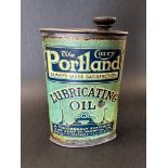 A Portland Curry Lubricating Oil oval can with original cap, in very good condition.