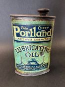 A Portland Curry Lubricating Oil oval can with original cap, in very good condition.