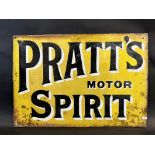A Pratt's Motor Spirit rectangular double sided enamel sign, lacking hanging flange by Imperial,