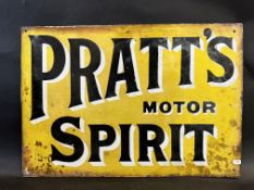 A Pratt's Motor Spirit rectangular double sided enamel sign, lacking hanging flange by Imperial,