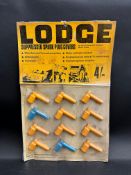 A Lodge Suppressed Spark Plug covers point of sale showcard, 11 x 17".