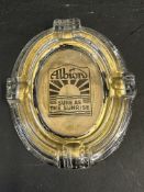 An Albion branded oval glass ashtray.