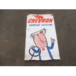 A large Chevron Supreme Gasoline advertising banner, 44 x 73 1/2".