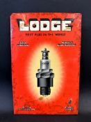 A :Lodge Plugs celluloid showcard, 8 x 12".