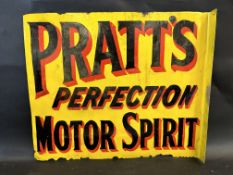 A Pratt's Perfection Motor Spirit double sided enamel sign by Bruton of Palmers, restored, 21 x