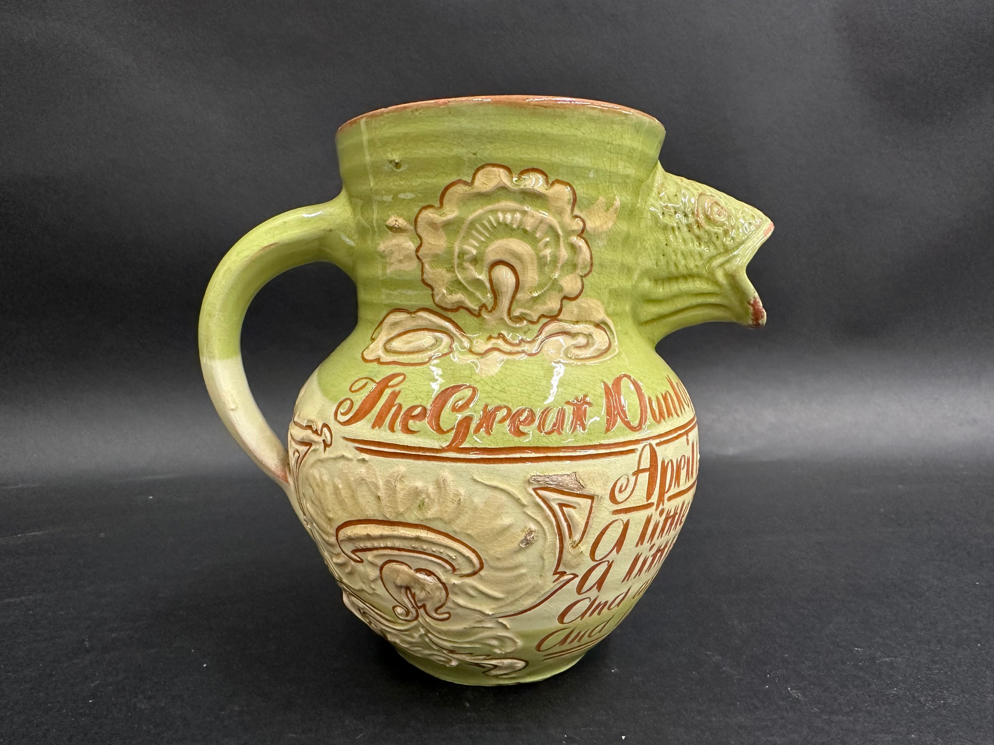 A rare 'The Great Dunlop Tyre Deal of Five Millions' Branham Pottery jug, circa 1896. - Image 3 of 5