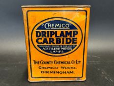 A Chemico Driplamp Carbide 7lb square tin.