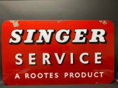 A Singer Service enamel sign, 48 x 28".