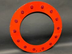 A reflective outer surround for a traffic order road sign, 18" diameter.