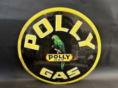 An American Polly Gas circular tin advertising sign, 23" diameter.