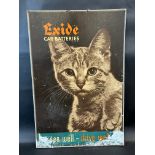 An Exide Car Batteries pictorial showcard depicting a cat, 19 x 28".