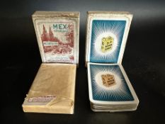 A Mex Motor Spirit set of playing cards, the cards appear sealed, plus a pack of BP Motor Spirit '