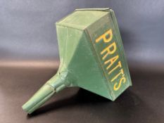 A Pratt's embossed rectangular funnel with hinged gauze inside.