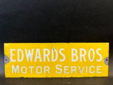 A small enamel sign advertising Edwards Bros. Motor Service, 12 x 4".