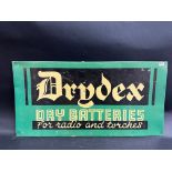 A Drydex Dry Batteries tin advertising sign, 18 x 9".