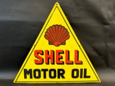 A Continental Shell Motor Oil triangular enamel sign, 29 x 25".