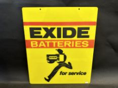 An Exide Batteries acrylic advertising sign, 16 x 19".