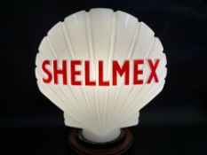 A Shellmex glass petrol pump globe by Hailware, in excellent condition.