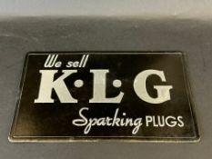 A KLG Sparking Plugs showcard believed new old stock, 10 x 6".