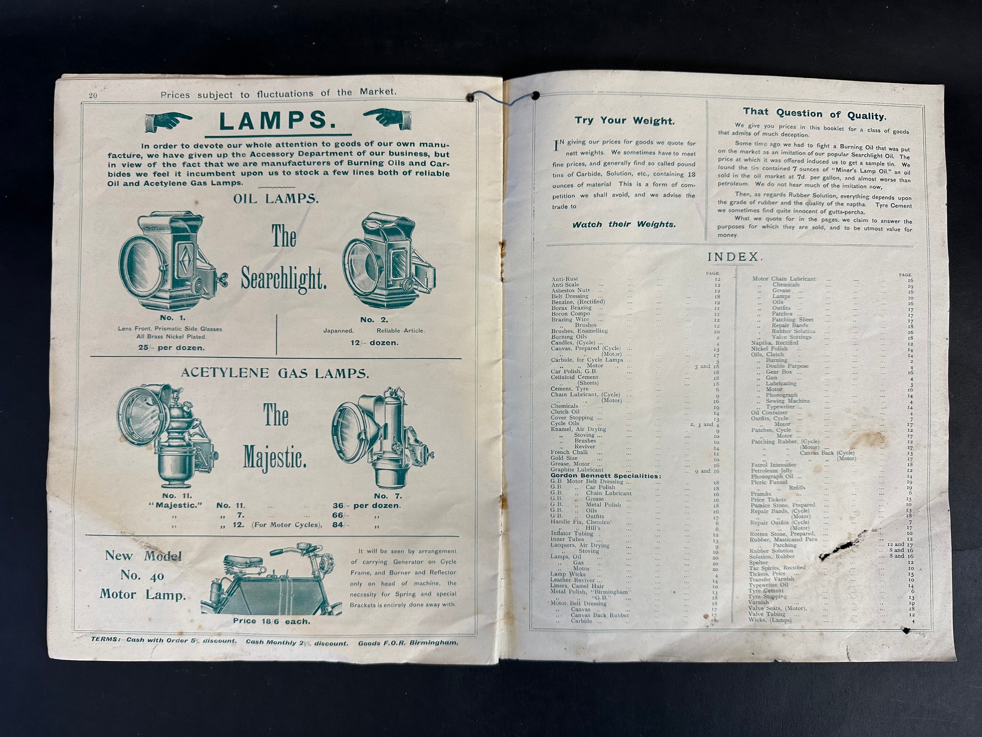 A rare 1904 price list for The County Chemical Company Limited (Chemico), Cycle & Motor Trade - Image 9 of 9